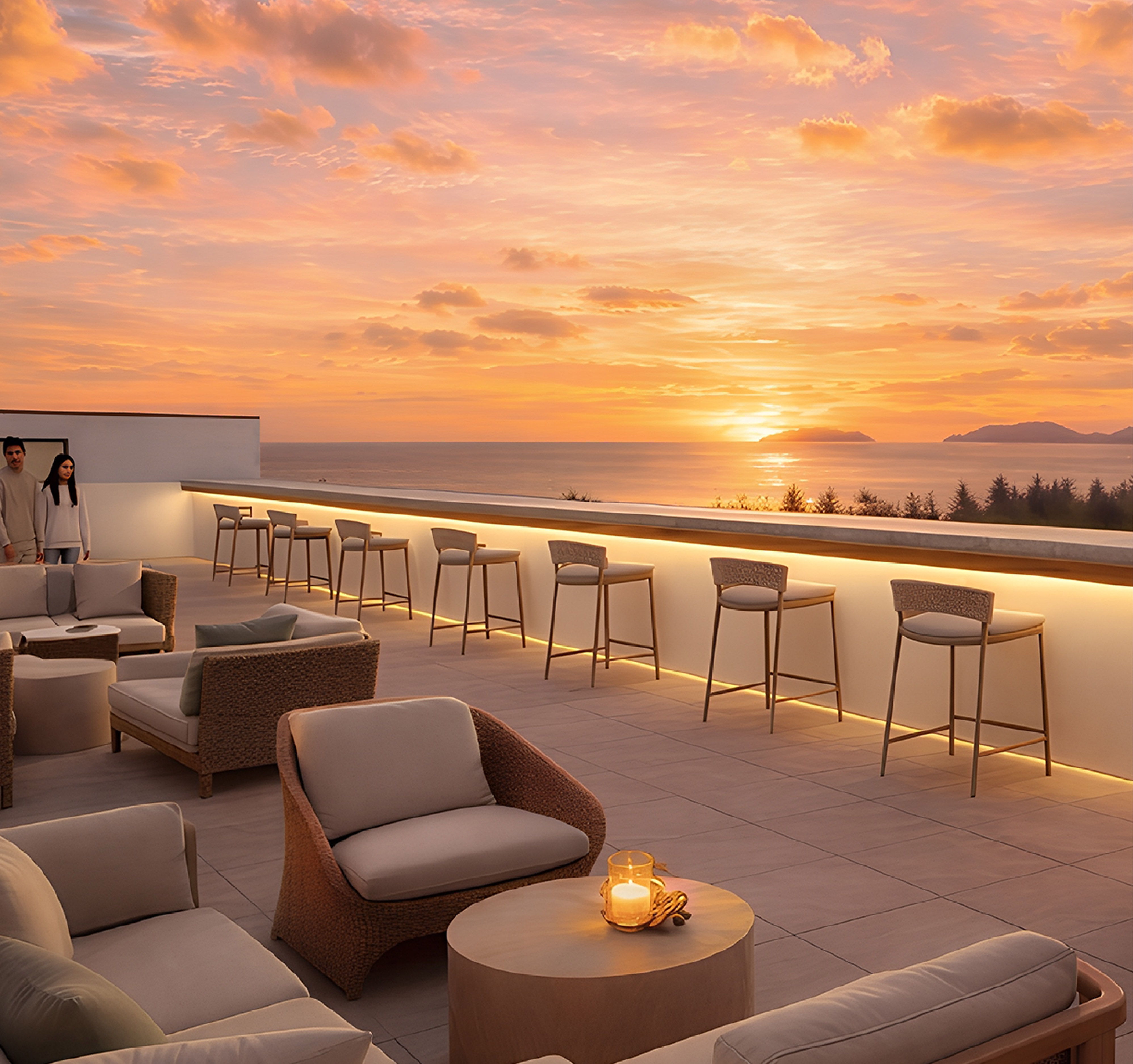Arus Nova Premium Suite Rooftop Horizon Lounge Deck View